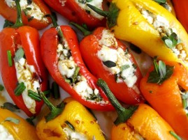 Baby Peppers Stuffed with Goats Cheese | Mybestdaysever.com